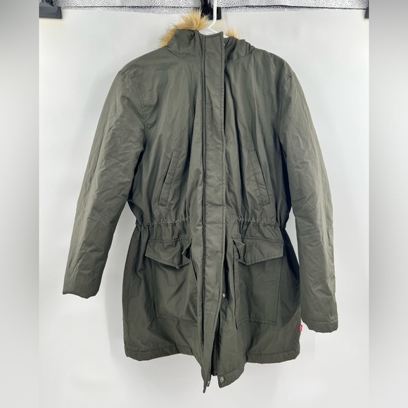 Levi’s faux fur lined jacket size M parka hooded - Picture 1 of 9
